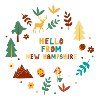 Hello From New Hampshire Theme Sticker