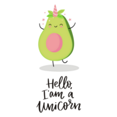 Hello Im A Unicorn Avocado Sticker