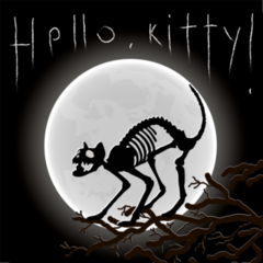 Hello Kitty Scary Cat Bones Sticker