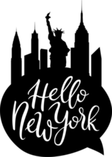 Hello New York Cityscape Speech Bubble Sticker
