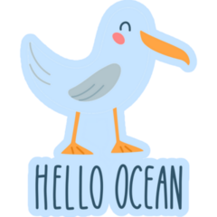 Hello Ocean Seagull Sticker