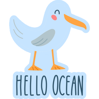 Hello Ocean Seagull Sticker