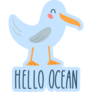 Hello Ocean Seagull Sticker