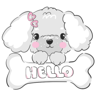 Hello Poodle Sticker