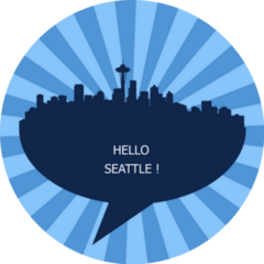 Hello Seattle Pop Art Sticker