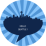 Hello Seattle Pop Art Sticker