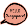 Hello Singapore Speech Bubble Lettering Sticker