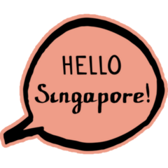 Hello Singapore Speech Bubble Lettering Sticker