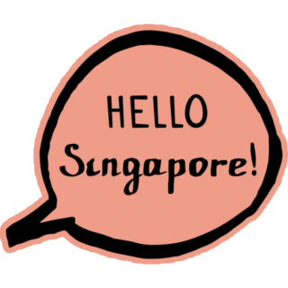 Hello Singapore Speech Bubble Lettering Sticker