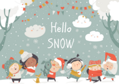 Hello Snow Winter Kids Sticker