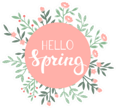 Hello Spring Circle Flowers Sticker