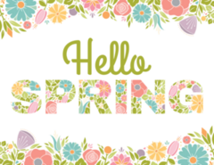 Hello Spring Flowers Text Sticker