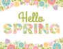 Hello Spring Flowers Text Sticker