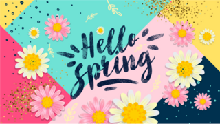 Hello Spring Patchwork Sticker