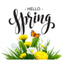 Hello Spring With Beautiful Flowers Stickers
