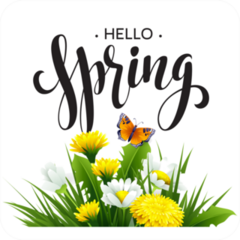 Hello Spring With Beautiful Flowers Stickers