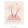 Hello Summer Abstract Tropical Party Sticker