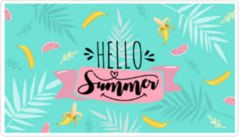 Hello Summer Banana And Watermelon Sticker