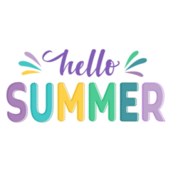 Hello Summer Colorful Lettering Sticker