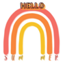 Hello Summer Cool Rainbow Illustration Sticker