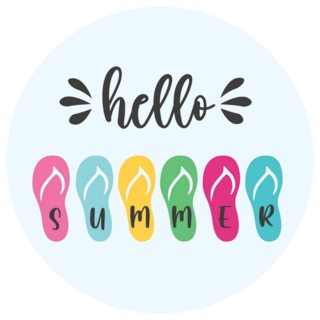 Hello Summer Flip Flop Sticker