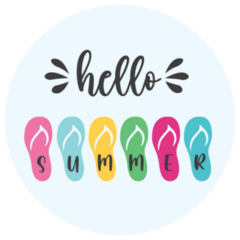 Hello Summer Flip Flop Sticker