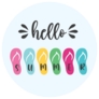 Hello Summer Flip Flop Sticker