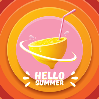 Hello Summer Lemonade Sticker