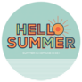 Hello Summer Modern Typography Circle Sticker