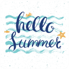 Hello Summer Ocean Sticker