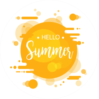 Hello Summer On Yellow Sun Sticker