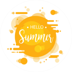 Hello Summer On Yellow Sun Sticker