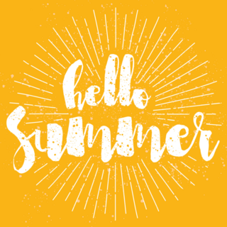 Hello Summer Orange Burst Sticker