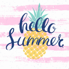 Hello Summer Pineapple Square Sticker