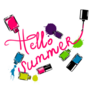 Hello Summer Pink, Green, And Violet Nail Polish Sticker
