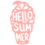 Hello Summer Pink Ice Cream Sticker