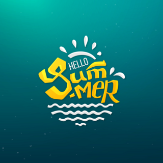 Hello Summer Sea Doodle Sticker