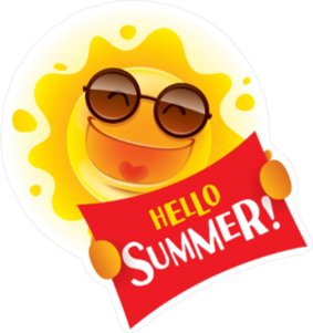 Hello Summer Sign Sun Sticker