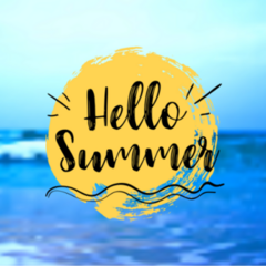 Hello Summer Sun and Ocean Sticker