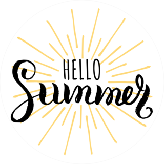 Hello Summer Sunburst Sticker