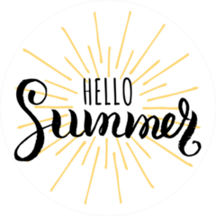 Hello Summer Sunburst Sticker