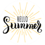 Hello Summer Sunburst Sticker