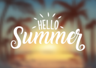 Hello Summer Sunset Blur Beach Background Sticker