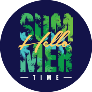 Hello Summer Time Lettering Poster Sticker