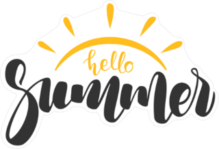Hello Summer Typograhical Sticker