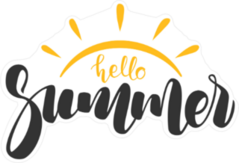 Hello Summer Typograhical Sticker