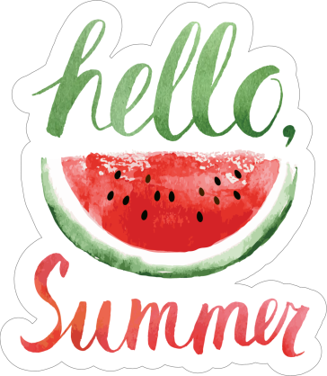 Hello Summer Watermelon Sticker