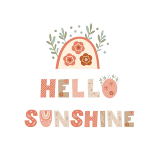 Hello Sunshine Cute Lettering Sticker