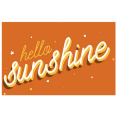 Hello Sunshine Lettering Rust Orange