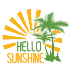 Hello Sunshine Palm Tree Sticker